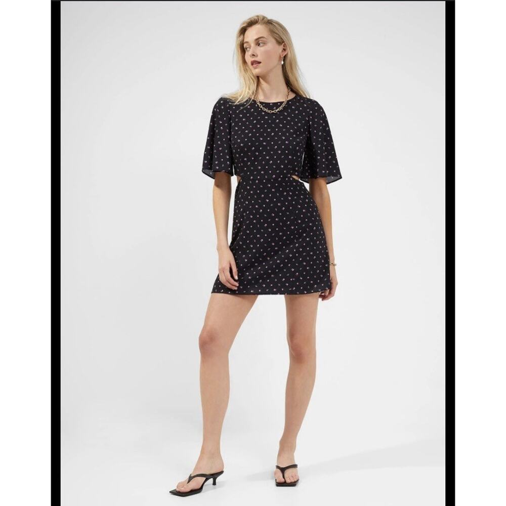 French Connection Womens Black & Pink Cutout Fit & Flare Mini Dress Size 4 NWT